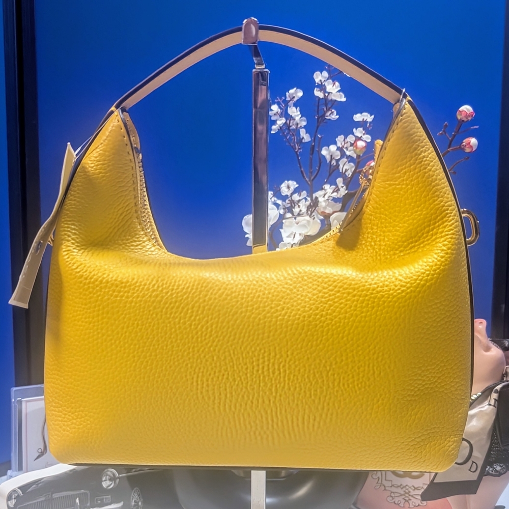 Michael Kors Ember Daisy Yellow Leather Women's Bag - Picture 2 of 10